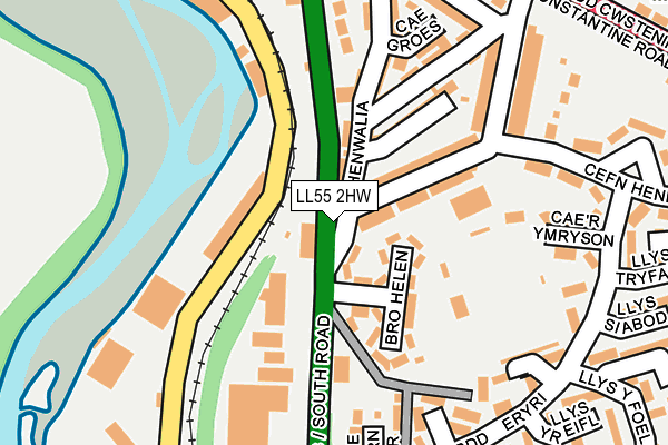 LL55 2HW map - OS OpenMap – Local (Ordnance Survey)