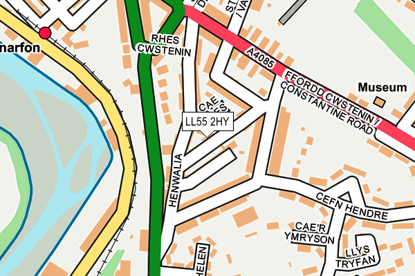 LL55 2HY map - OS OpenMap – Local (Ordnance Survey)