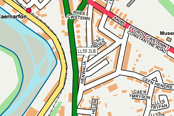 LL55 2LB map - OS OpenMap – Local (Ordnance Survey)