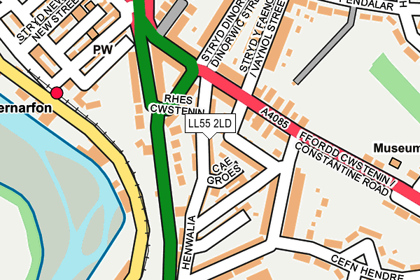 LL55 2LD map - OS OpenMap – Local (Ordnance Survey)