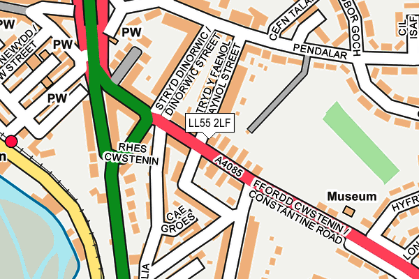 LL55 2LF map - OS OpenMap – Local (Ordnance Survey)