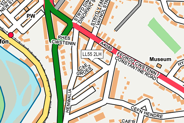 LL55 2LH map - OS OpenMap – Local (Ordnance Survey)