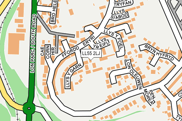 LL55 2LJ map - OS OpenMap – Local (Ordnance Survey)