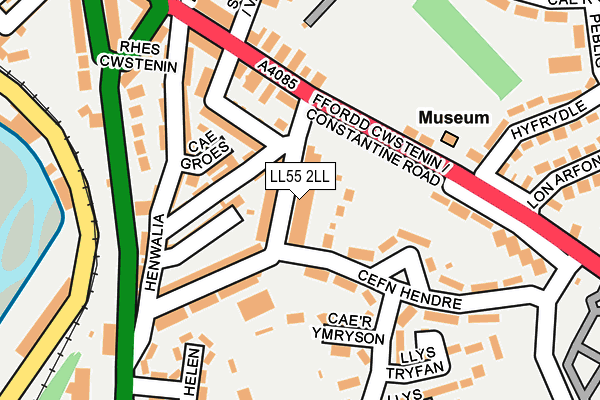 LL55 2LL map - OS OpenMap – Local (Ordnance Survey)