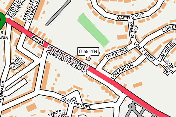 LL55 2LN map - OS OpenMap – Local (Ordnance Survey)