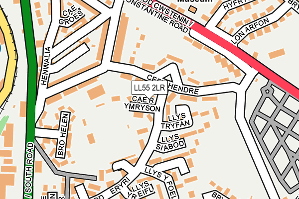 LL55 2LR map - OS OpenMap – Local (Ordnance Survey)