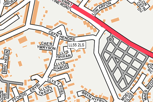LL55 2LS map - OS OpenMap – Local (Ordnance Survey)