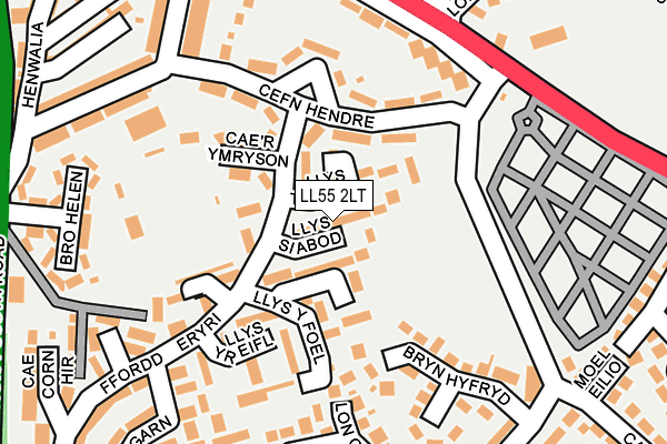 LL55 2LT map - OS OpenMap – Local (Ordnance Survey)