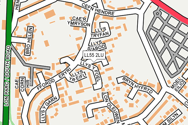 LL55 2LU map - OS OpenMap – Local (Ordnance Survey)