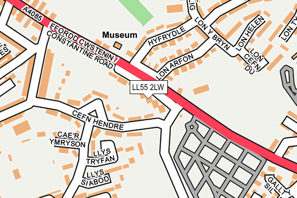 LL55 2LW map - OS OpenMap – Local (Ordnance Survey)