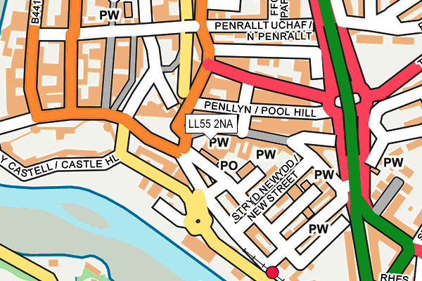 LL55 2NA map - OS OpenMap – Local (Ordnance Survey)