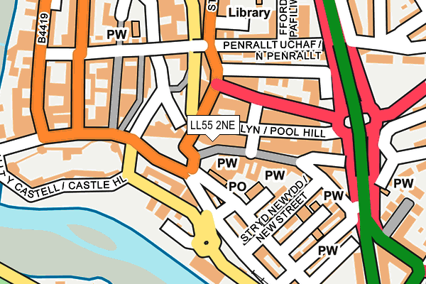 LL55 2NE map - OS OpenMap – Local (Ordnance Survey)