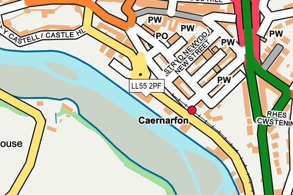LL55 2PF map - OS OpenMap – Local (Ordnance Survey)