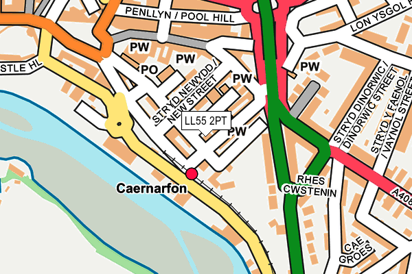 LL55 2PT map - OS OpenMap – Local (Ordnance Survey)