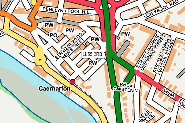 LL55 2RB map - OS OpenMap – Local (Ordnance Survey)