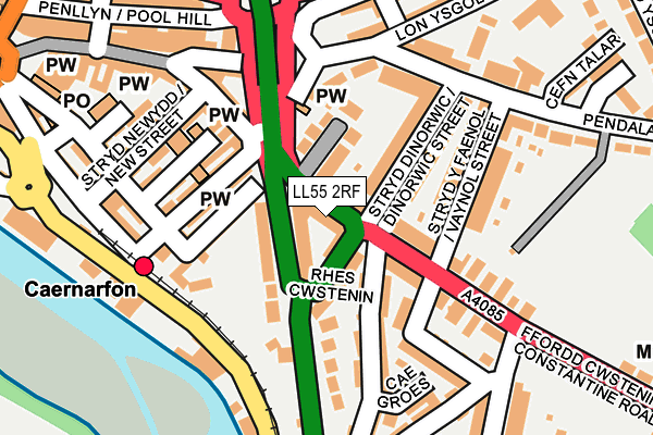 LL55 2RF map - OS OpenMap – Local (Ordnance Survey)