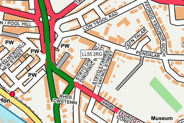 LL55 2RG map - OS OpenMap – Local (Ordnance Survey)