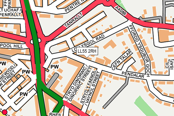 LL55 2RH map - OS OpenMap – Local (Ordnance Survey)