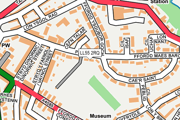 LL55 2RQ map - OS OpenMap – Local (Ordnance Survey)