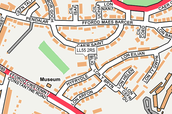 LL55 2RS map - OS OpenMap – Local (Ordnance Survey)