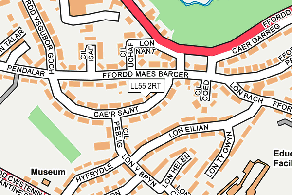 LL55 2RT map - OS OpenMap – Local (Ordnance Survey)