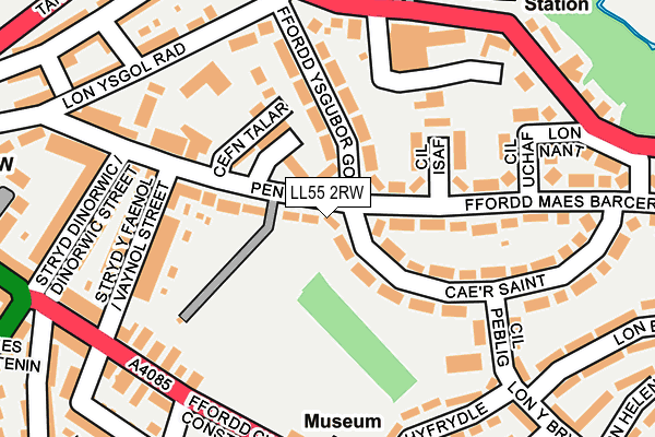 LL55 2RW map - OS OpenMap – Local (Ordnance Survey)