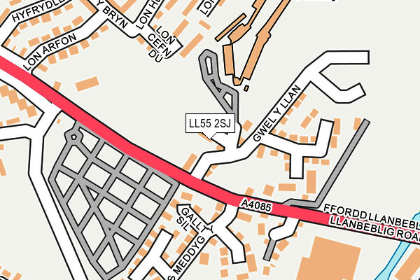 LL55 2SJ map - OS OpenMap – Local (Ordnance Survey)