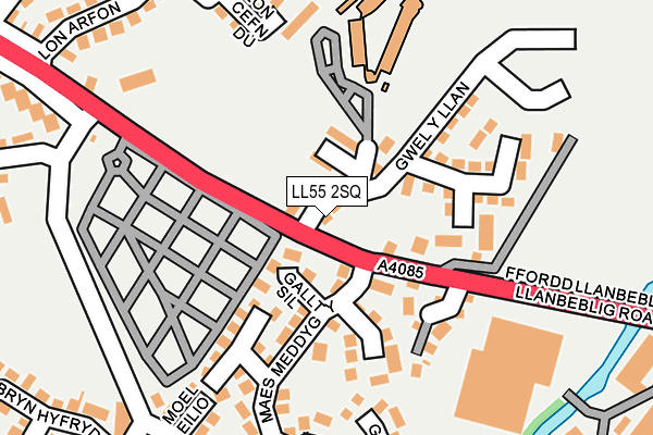LL55 2SQ map - OS OpenMap – Local (Ordnance Survey)