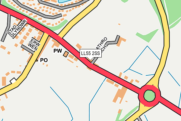 LL55 2SS map - OS OpenMap – Local (Ordnance Survey)