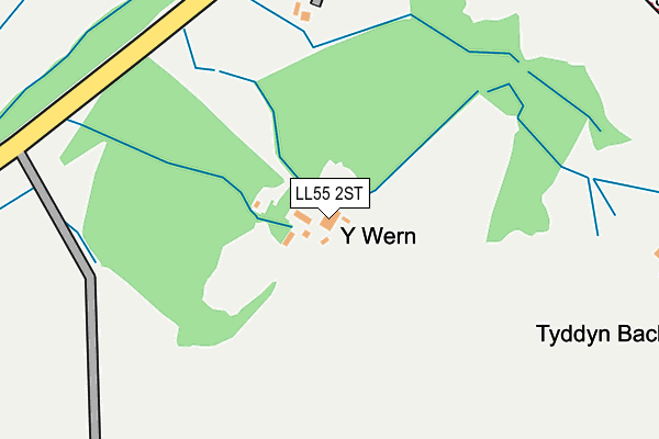 LL55 2ST map - OS OpenMap – Local (Ordnance Survey)