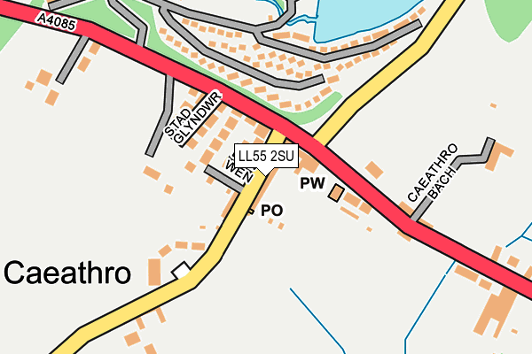 LL55 2SU map - OS OpenMap – Local (Ordnance Survey)