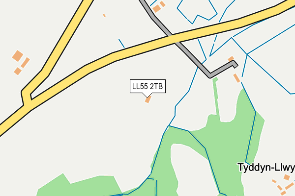 LL55 2TB map - OS OpenMap – Local (Ordnance Survey)