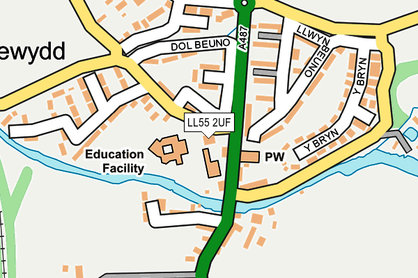 LL55 2UF map - OS OpenMap – Local (Ordnance Survey)