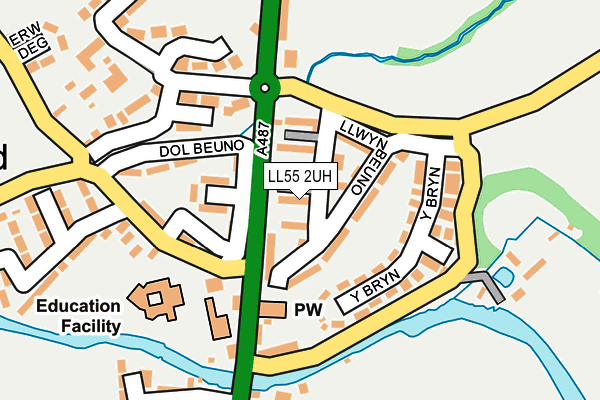 LL55 2UH map - OS OpenMap – Local (Ordnance Survey)