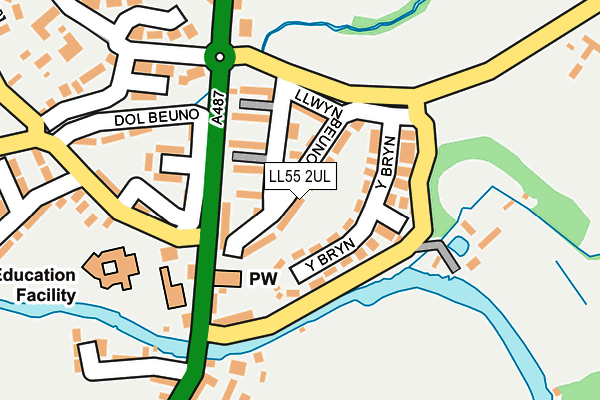 LL55 2UL map - OS OpenMap – Local (Ordnance Survey)