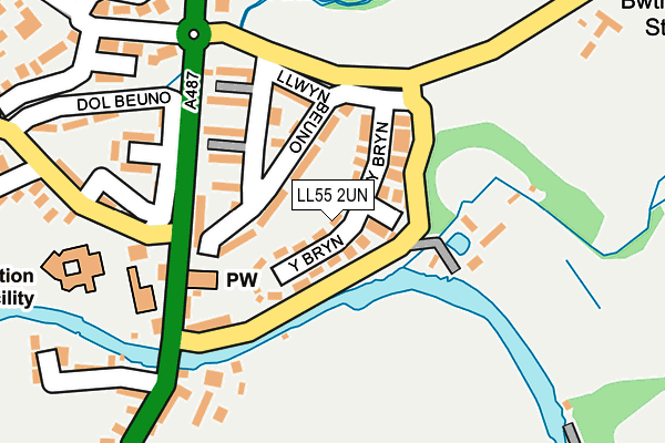 LL55 2UN map - OS OpenMap – Local (Ordnance Survey)