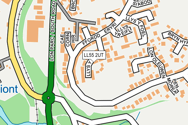 LL55 2UT map - OS OpenMap – Local (Ordnance Survey)