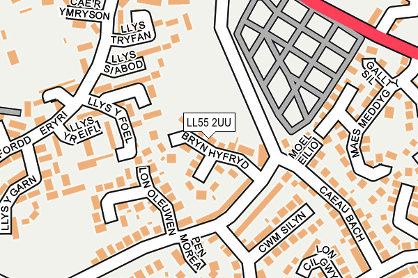 LL55 2UU map - OS OpenMap – Local (Ordnance Survey)