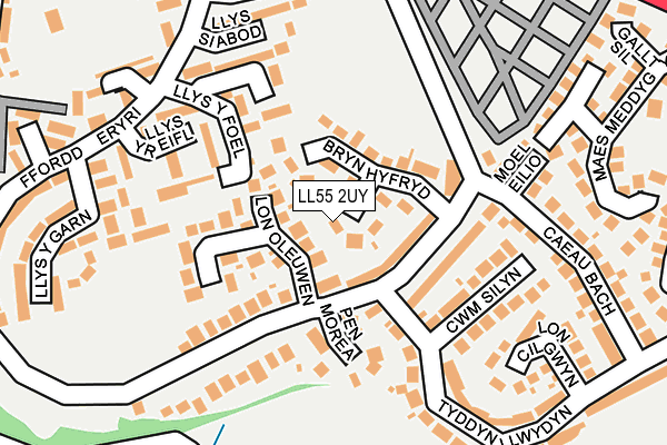 LL55 2UY map - OS OpenMap – Local (Ordnance Survey)