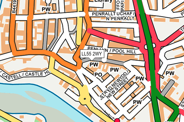 LL55 2WY map - OS OpenMap – Local (Ordnance Survey)