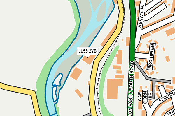 LL55 2YB map - OS OpenMap – Local (Ordnance Survey)
