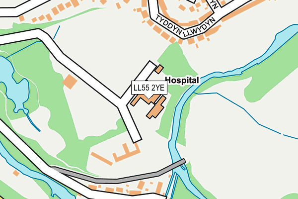 LL55 2YE map - OS OpenMap – Local (Ordnance Survey)