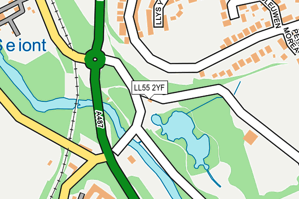 LL55 2YF map - OS OpenMap – Local (Ordnance Survey)