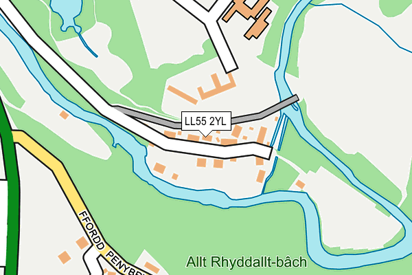 LL55 2YL map - OS OpenMap – Local (Ordnance Survey)