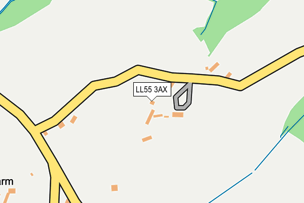 LL55 3AX map - OS OpenMap – Local (Ordnance Survey)