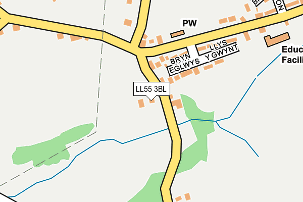 LL55 3BL map - OS OpenMap – Local (Ordnance Survey)