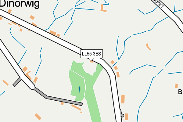 LL55 3ES map - OS OpenMap – Local (Ordnance Survey)