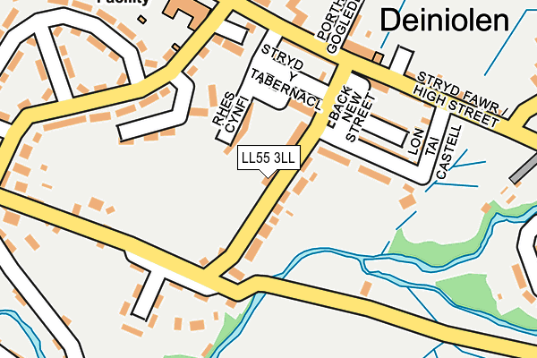 LL55 3LL map - OS OpenMap – Local (Ordnance Survey)