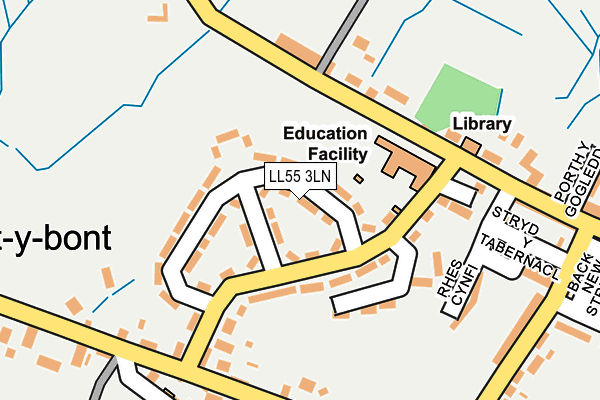 LL55 3LN map - OS OpenMap – Local (Ordnance Survey)