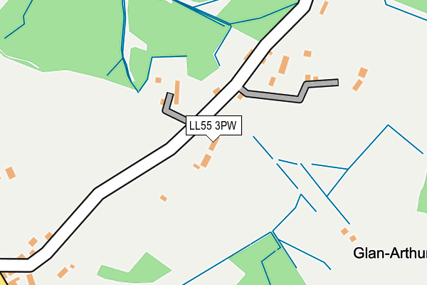 LL55 3PW map - OS OpenMap – Local (Ordnance Survey)
